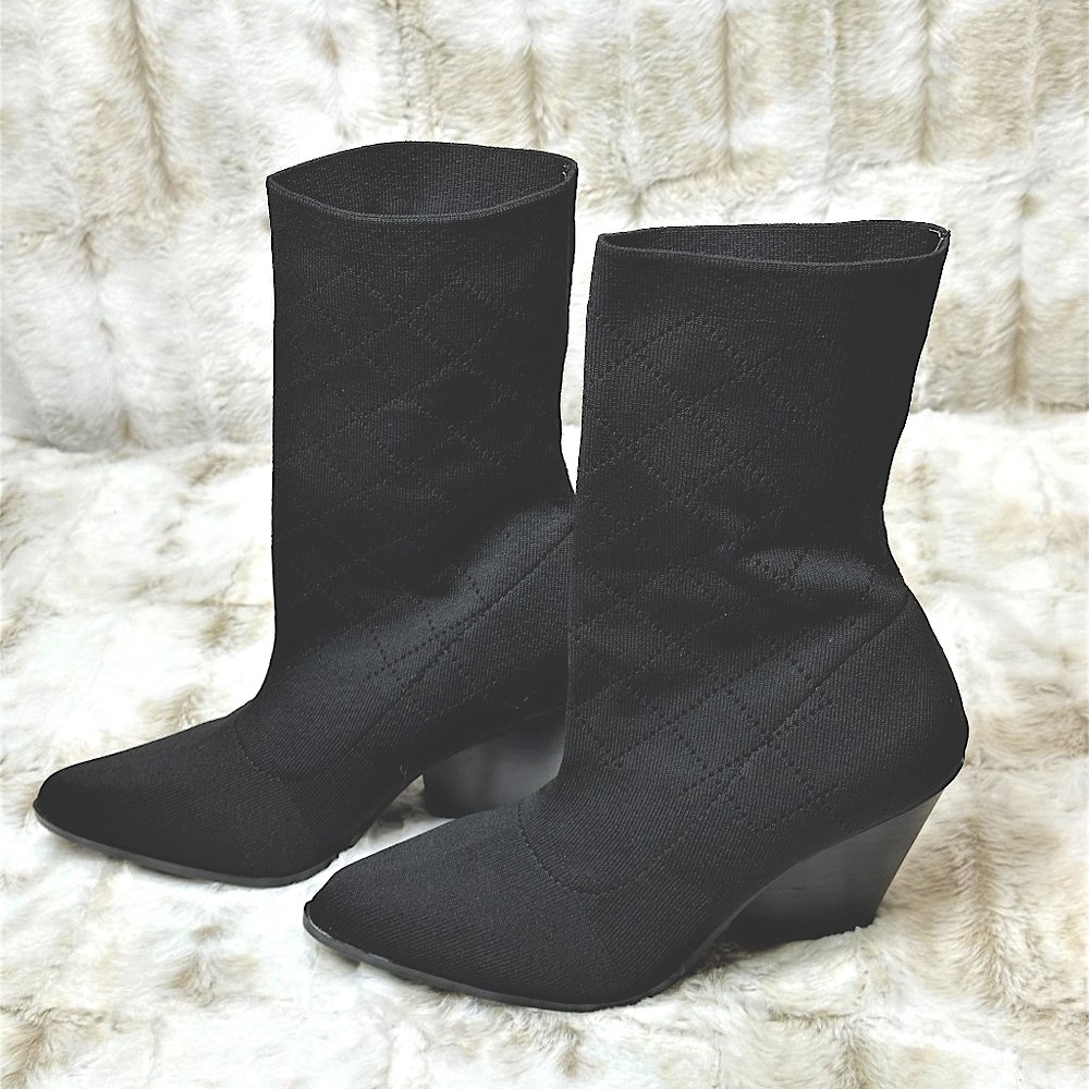 Lemonade Samson Pull On Stretch Thick Sock Knit Western Cowgirl Ankle Boots